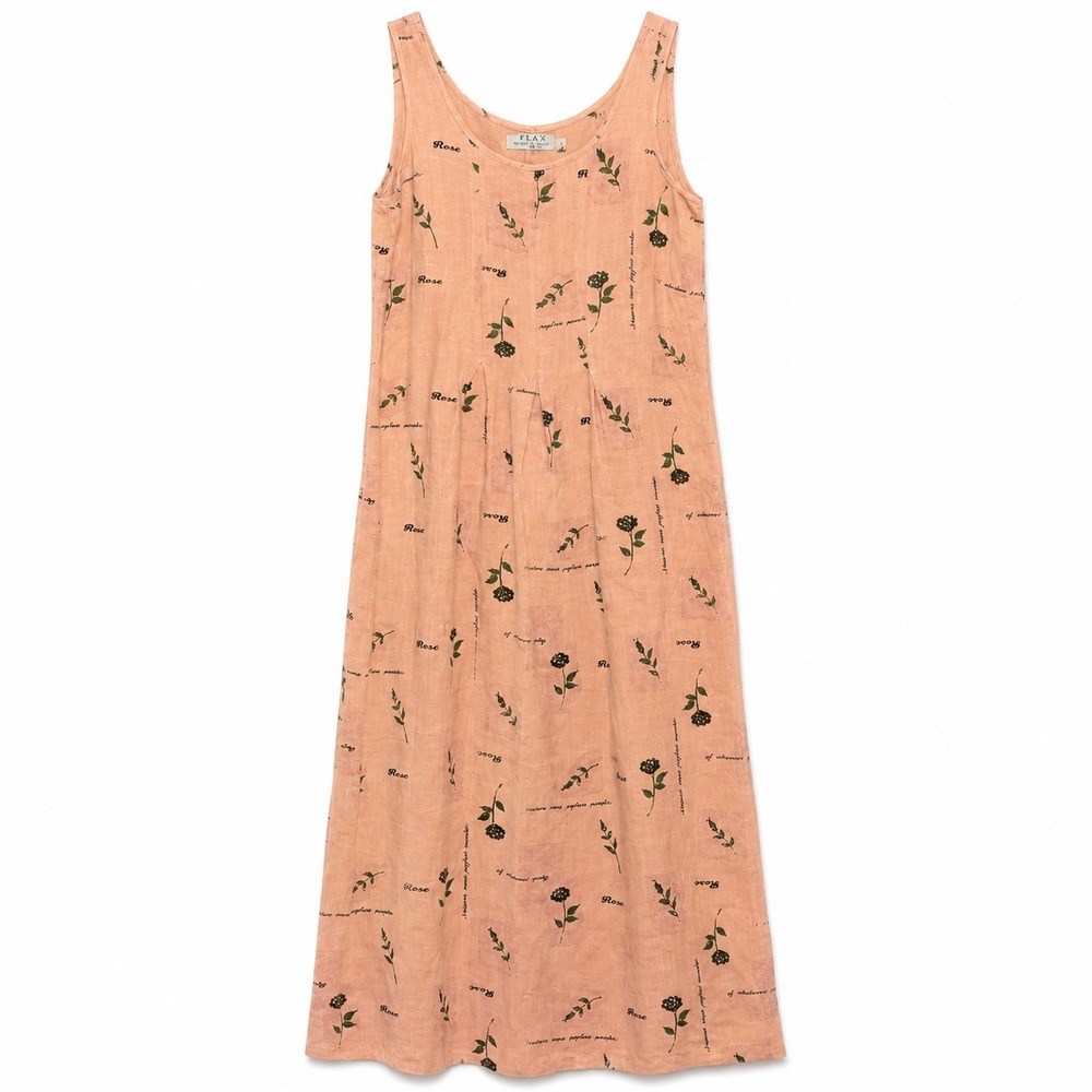 Vintage Potato Clothing Cottagecore Linen Maxi Dress Small Lagenlook Earthy‎